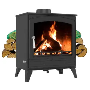 8.5kW Steel Eco Solid Multifuel Wood Burning Stove + Firewood Starter Kit