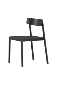 Malmön Black Rattan Dining Chair , Black