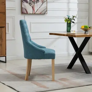 Ravenna Fabric Dining Chairs - Set of 2 - Teal