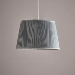 14" Shantung Pleat Light Shade Ceiling Table Lampshade Grey