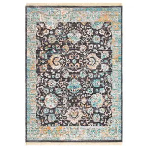 Blue Boho Vintage Floral Rug - Kansas