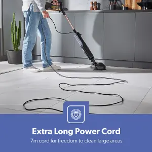 Geepas Twin Rotating Scrubbing Pads Steam Mop Digital Display 2 Steam Settings 540ML Water Tank