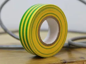 Faithfull 00351920RGTB PVC Electrical Tape Green / Yellow 19mm x 20m FAITAPEPVCGY