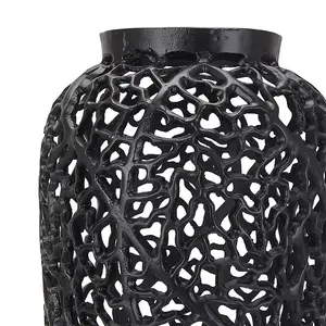 Cast Lattice Large Vase - Aluminium - L31 x W31 x H90 cm - Black