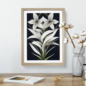 XV1022-3943X Shining Flowers - Single Picture Frame Print Oak Framed / 34cm H x 25cm W x 2cm D