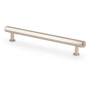 Industrial Hex T Bar Pull Handle - Polished Nickel 160mm Centres Kitchen Cabinet