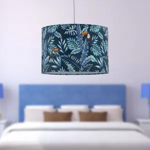 First Choice Lighting Set of 2 Toucan Velvet Toucan Design 30cm Pendant or Table Lamp Shades