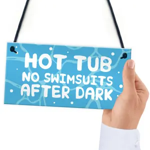 Funny Hot Tub Sign Hanging Garden Summerhouse Shed Sign Home Decor Gift