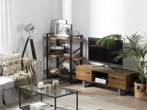 Beliani Modern TV Stand Dark Wood TIMBER