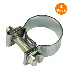 4 x Mini Hose Clamps Stainless Steel Clips for Air Fuel Water Coolant Breather ( 9 - 11mm )