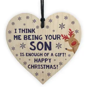 FUNNY Christmas Gift For Dad Wood Heart Rude Gift For Dad From Son Keepsake