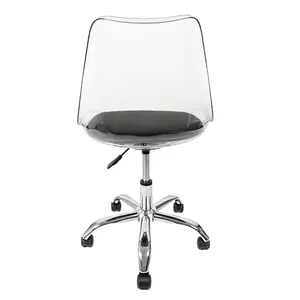 Soho Clear Plastic Dining Chair with Swivel Base Black