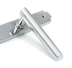 Polished Chrome Art Deco Slimline Lever Espag. Lock Set