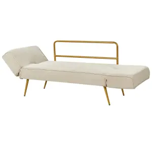 Beliani Glam Sofa Bed SAARELA Beige