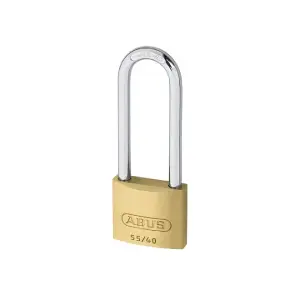 ABUS Mechanical 55/40mm Brass Padlock 63mm Long Shackle Carded