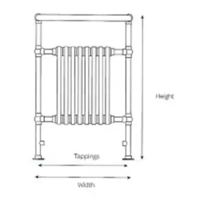 945mm (H) x 675mm (W) - Horizontal Bathroom Towel Radiator (Islington) - (0.94m x 0.67m)