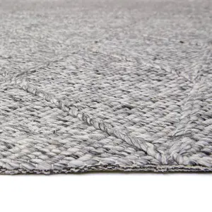 Grey Modern Luxurious Handmade  Geometric Easy to Clean Rug For Bedroom LivingRoom and Dining Room -240cm X 330cm