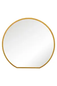 MirrorOutlet The Circulus Gold Framed Flat Bottom Circular Garden Wall Mirror 105CM X 100CM