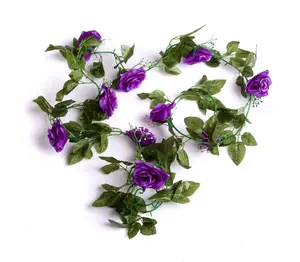 Best Artificial 7ft Purple Silk Rose Garland decoration - perfect from home, office or events