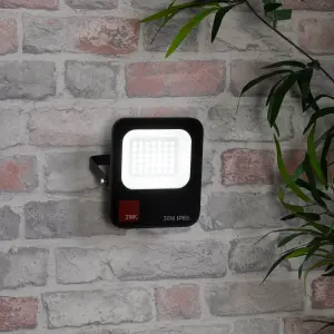 Litecraft Fechine Black 30 Watt LED IP65 Outdoor Wall Flood Light