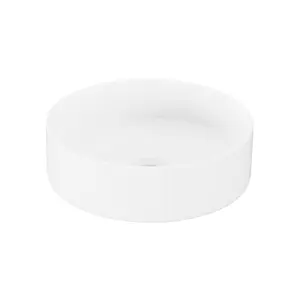 GoodHome Samal Matt White Round Counter top Basin