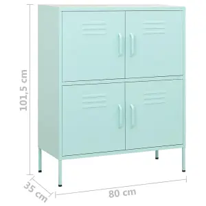 Berkfield Storage Cabinet Mint 80x35x101.5 cm Steel