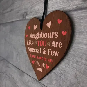 Red Ocean Friendship Gift For Neighbour Wood Heart Neighbour Birthday Christmas Gift Thank You Gift For Him Her