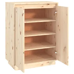 Berkfield Shoe Cabinet 60x35x80 cm Solid Wood Pine