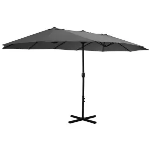 Berkfield Outdoor Parasol with Aluminium Pole 460x270 cm Anthracite