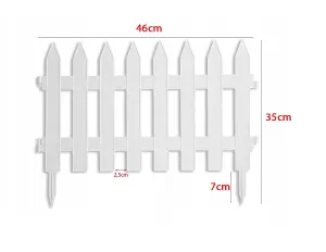 Fence Garden Fencing Lawn Edging Home Tree Fence Barrier 6 Colours Picket 3.2m Brown