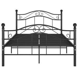 Berkfield Bed Frame Black Metal 120x200 cm