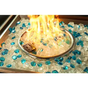 Homeology OSTARA Stylish Wicker Garden and Patio Glass Tabletop Fire Pit