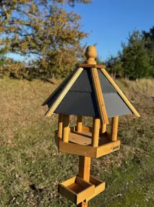 Simply Wood Hanbury Bird Table Slate Roof with FREE Bird Seed