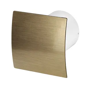 Modern Bathroom Extractor Fan 125mm with Brushed Gold Front Panel