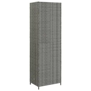 Berkfield Garden Storage Cabinet Grey 59x40x180 cm Poly Rattan