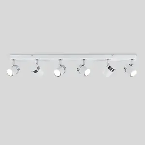 ValueLights Rosie White Ceiling Bar Spotlight and GU10 Spotlight LED 5W Cool White 6500K Bulbs