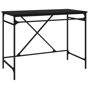 Berkfield Desk Black 100x50x75 cm Engineered Wood and Iron