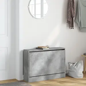 Berkfield Shoe Cabinet Concrete Grey 80x21x57 cm Engineered Wood