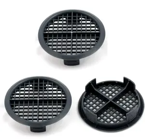 Pack of 8 fiXte 70mm Lattice Design Anthracite Grey Plastic Push in Circular Soffit Vents Roof Air Vents