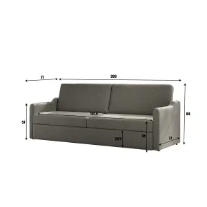 Portofino Storage Spectre Grey Sofa Bed