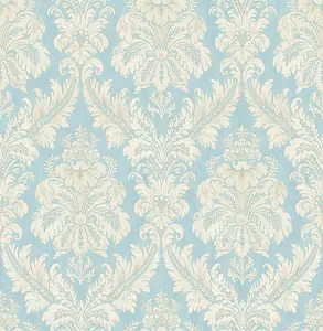 SK Filson Blue Damask Wallpaper