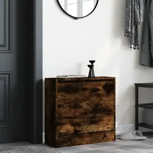 Shoe Cabinet Smoked Oak 60x21x57 cm Engineered Wood