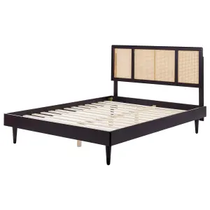 Wooden EU King Size Bed Black AURAY