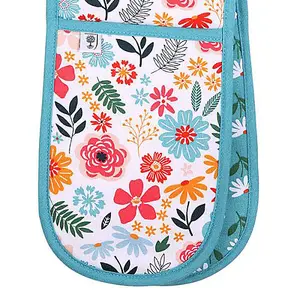 RHS Cottage Garden Organic Cotton Double Oven Glove Multi