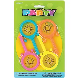 Unique Party Neon Hand D Party Favours (Pack of 4) Multicoloured (One Size)