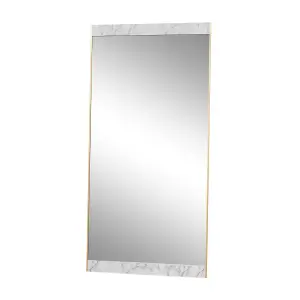 Melody Maison Luxe Gold & Faux Marble Mirror - Large 155cm x 75cm