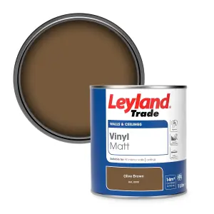 Leyland Trade Vinyl Matt Walls & Ceilings Emulsion Paint Olive Brown (RAL 8008) 1L