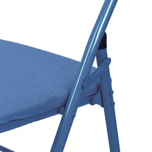 Fabric Padded Metal Folding Chairs - Blue - Pack of 2