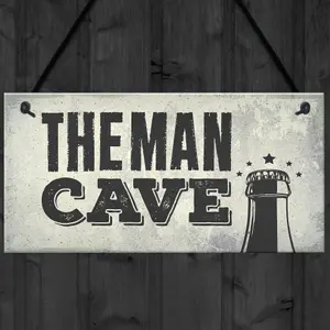 Red Ocean Man Cave Vintage Hanging Plaque Sign Fathers Day Gift Bar Shed Games Room Boys Bedroom