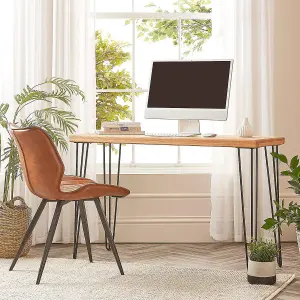 Off the Grain Wooden Desk - Computer Table Made From Solid Oak - 100cm (L)